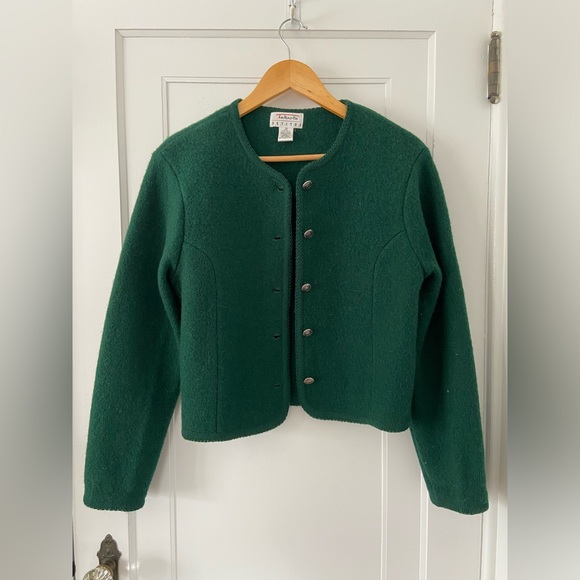 Talbots Sweaters - Vintage 1990s Talbots wool cardigan in pine green, size 10